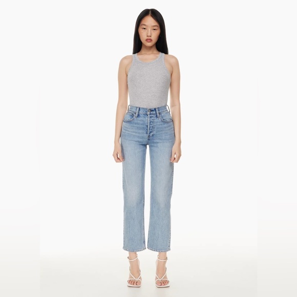 NWT Aritzia Denim Forum The Arlo High Rise Straight 30W 28L - Picture 1 of 9